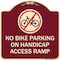 Signmission No Bike Parking on Handicap Access Ramp Heavy-Gauge Aluminum Sign, 18" x 18", BU-1818-23855 A-DES-BU-1818-23855 - alternate 1